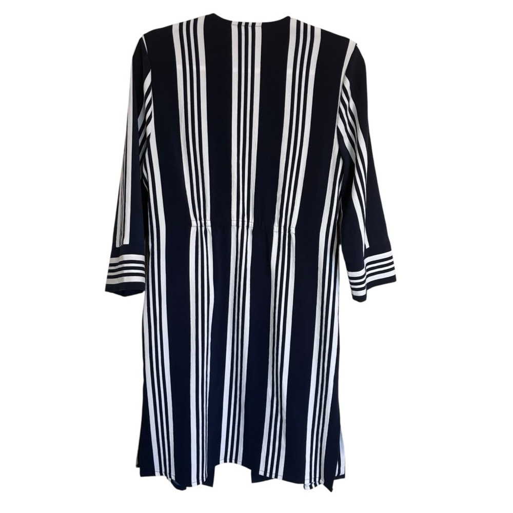 Cleo - Blue and White Striped Drifter Length Top - M - Picture 3 of 9